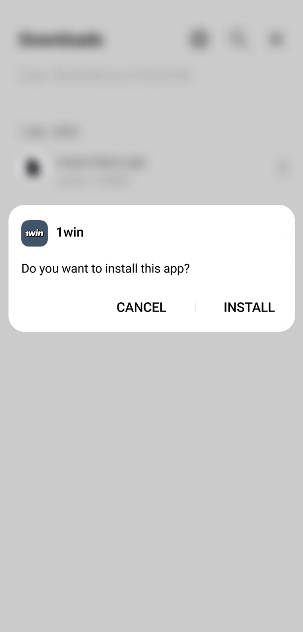Confirm the installation prompt to refresh the 1win Aviator application.