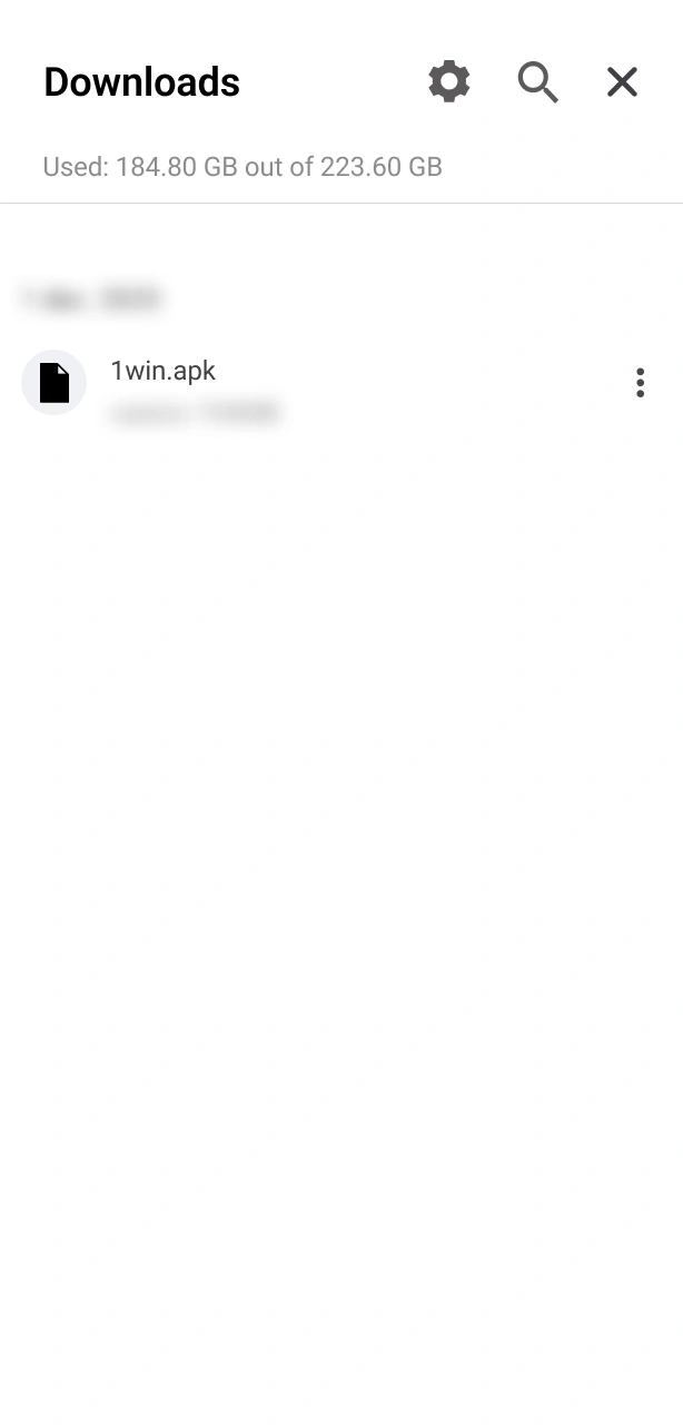 Open the file from your notifications to update 1win Aviator.