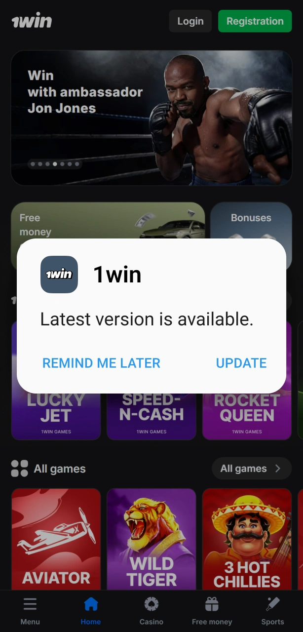 Wait for a notification on your phone for the 1win Aviator update.