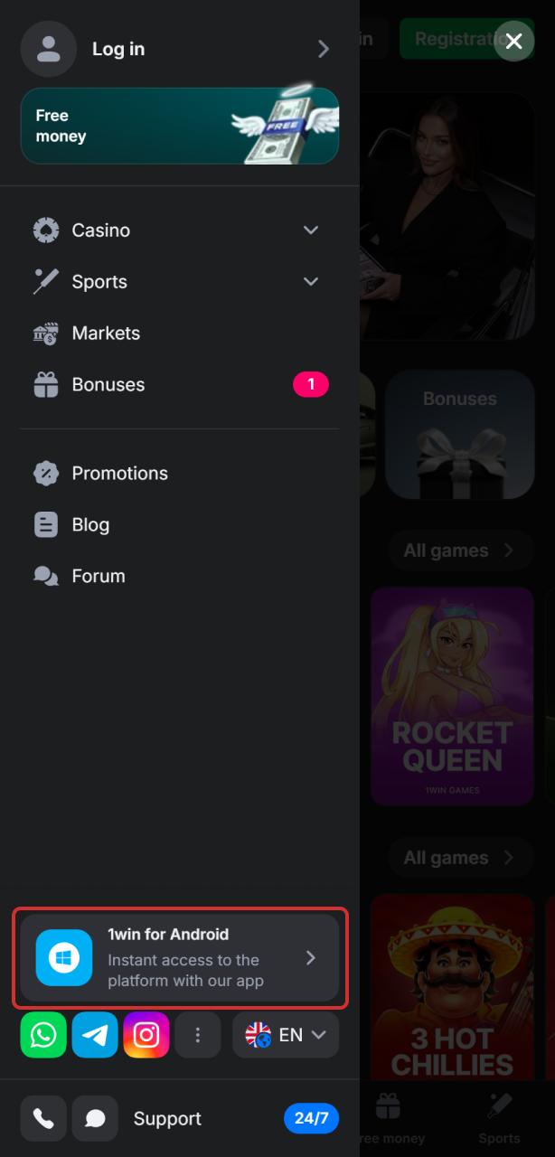 Tap the Android download button and save the Aviator APK file.