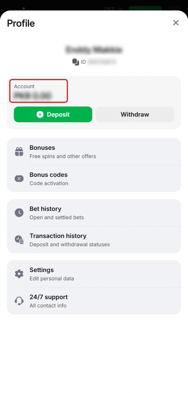 Wait for confirmation and check your balance before launching Aviator.
