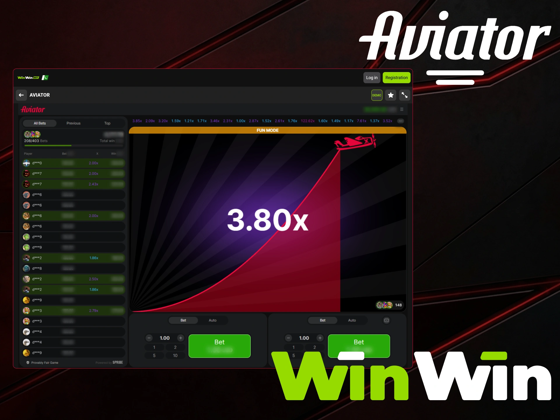 Enjoy the Aviator crash game and win big at WinWin.