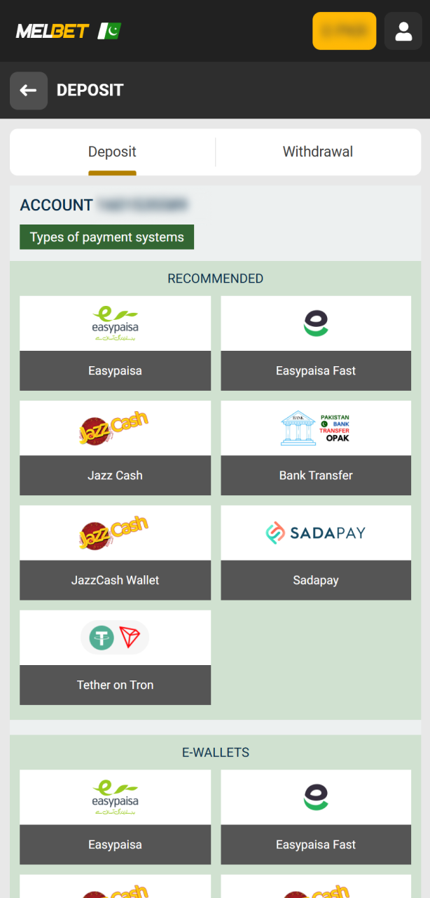 Deposit Funds into your Melbet account to start playing Aviator.