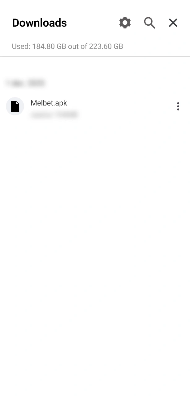 Open the downloaded file from your notifications for Melbet Aviator.