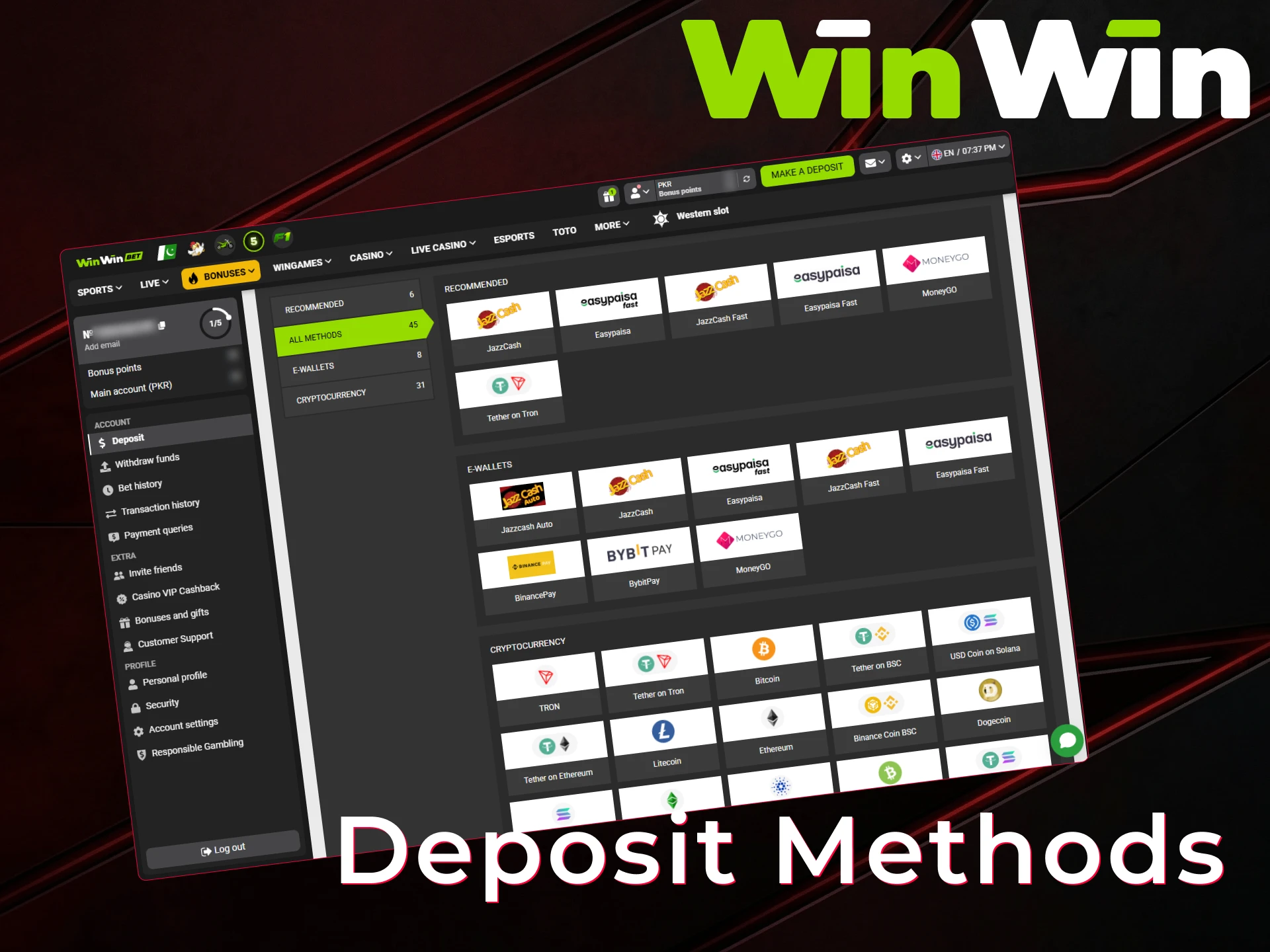 Follow the guide on how to deposit money for Aviator.