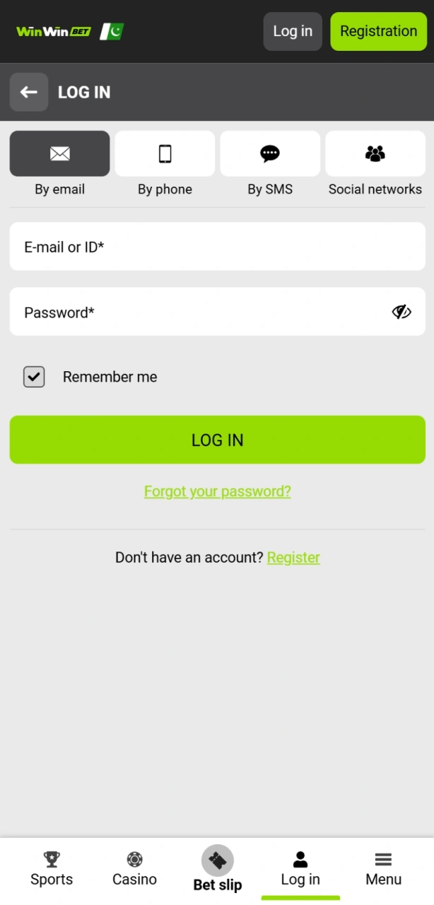 Launch and Complete Registration or Login in the WinWin Android App.