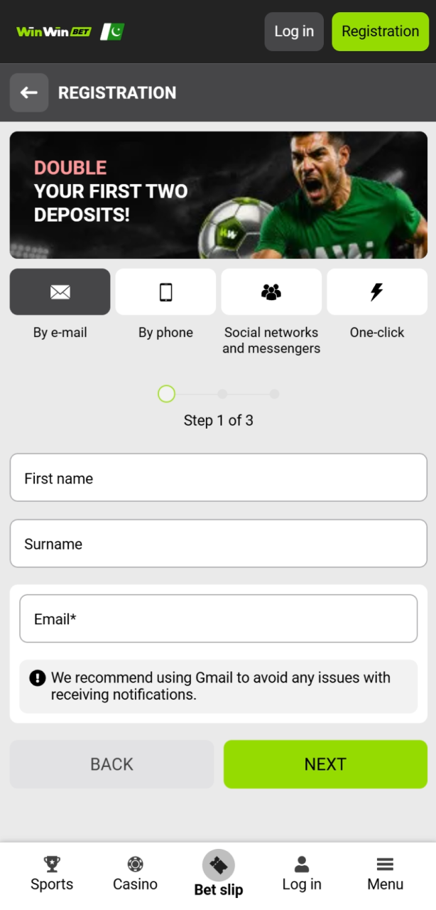 Click Registration and complete the form to join WinWin Aviator.